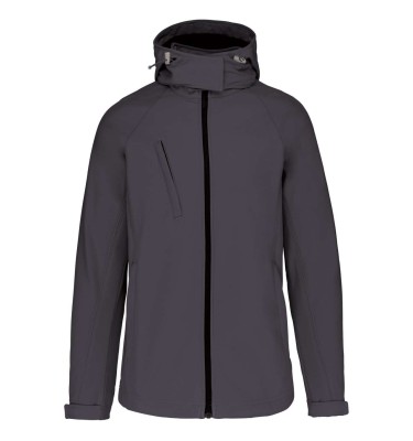 LADIES' DETACHABLE HOODED SOFTSHELL JACKET