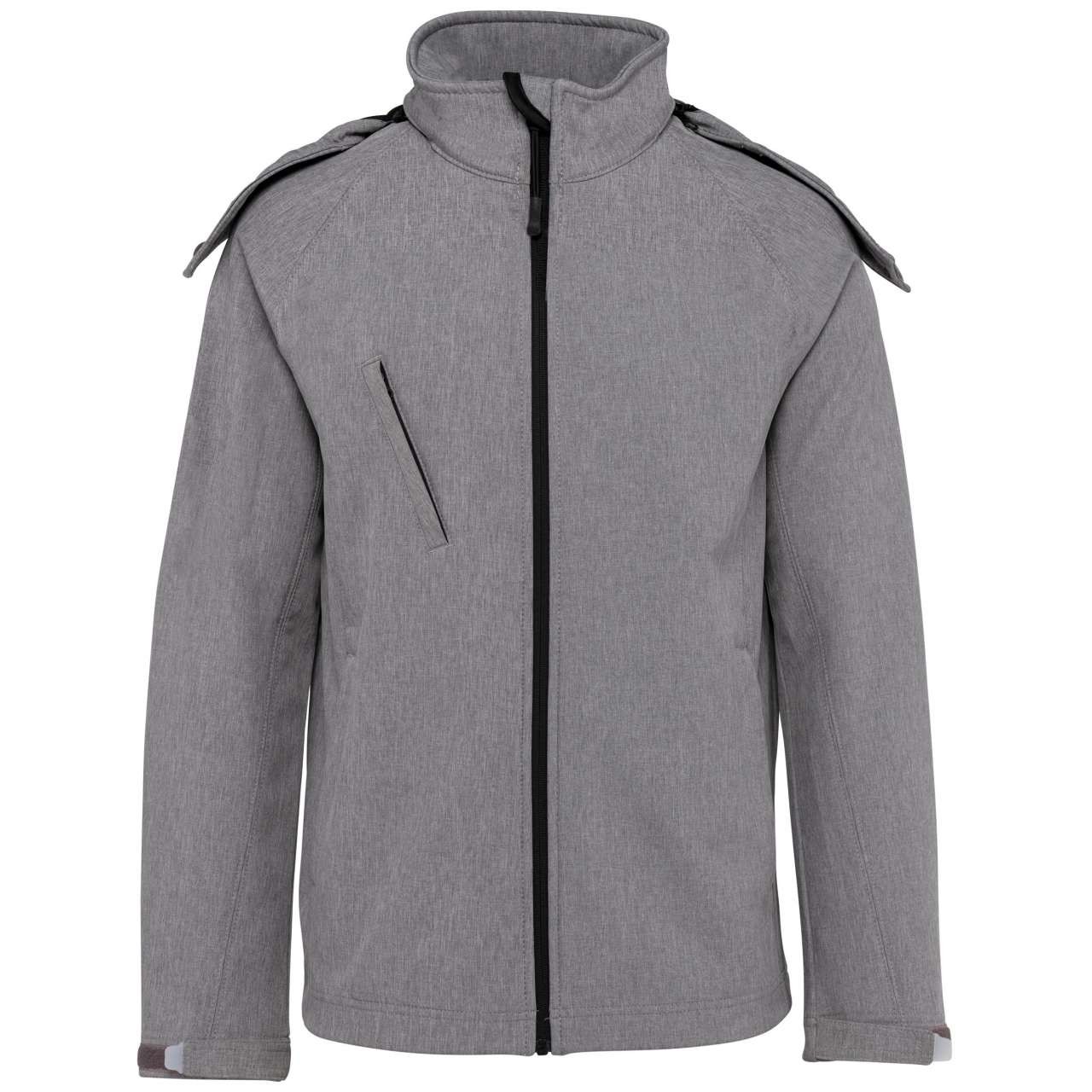 LADIES' DETACHABLE HOODED SOFTSHELL JACKET