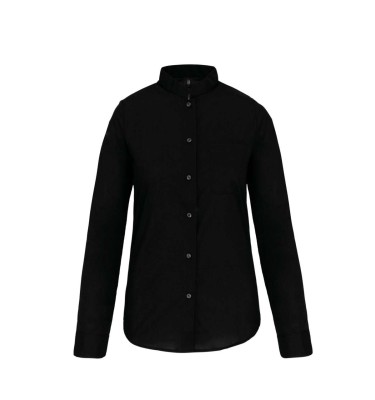LADIES' LONG-SLEEVED MANDARIN COLLAR SHIRT