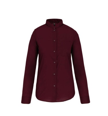 LADIES' LONG-SLEEVED MANDARIN COLLAR SHIRT