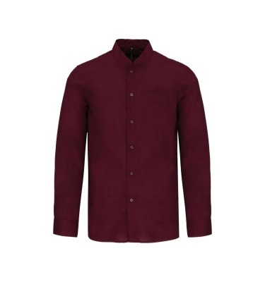 MEN'S LONG-SLEEVED MANDARIN COLLAR SHIRT