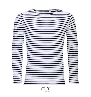 SOL'S MARINE MEN - LONG SLEEVE STRIPED T-SHIRT