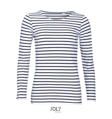 SOL'S MARINE WOMEN - LONG SLEEVE STRIPED T-SHIRT