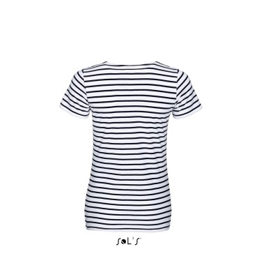 SOL'S MILES WOMEN - ROUND NECK STRIPED T-SHIRT