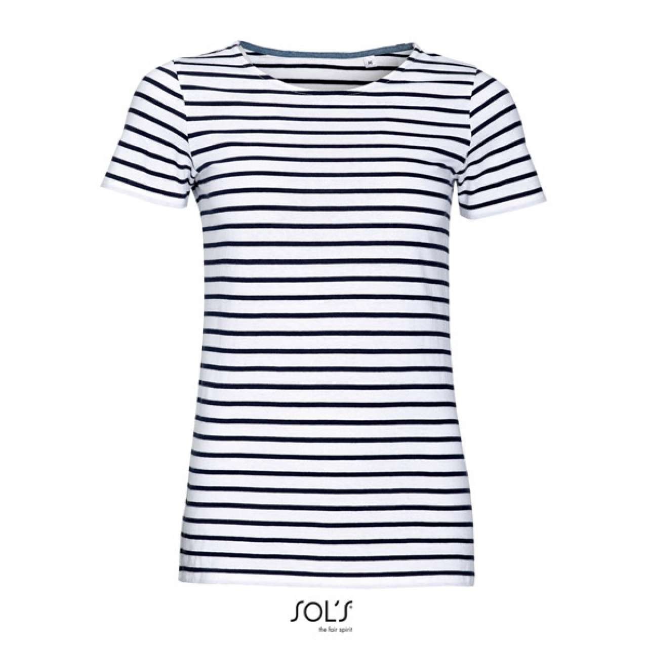 SOL'S MILES WOMEN - ROUND NECK STRIPED T-SHIRT