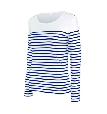 LADIES’ LONG-SLEEVED BRETON STRIPE TOP