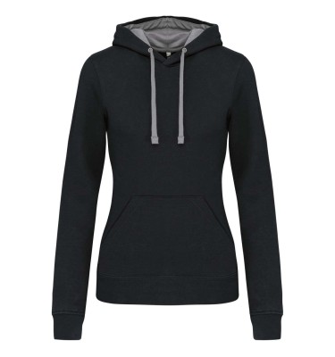 LADIES’ CONTRAST HOODED SWEATSHIRT