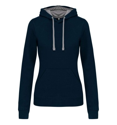 LADIES’ CONTRAST HOODED SWEATSHIRT