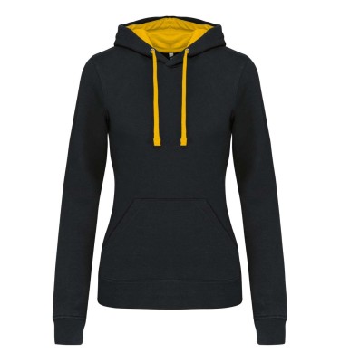 LADIES’ CONTRAST HOODED SWEATSHIRT