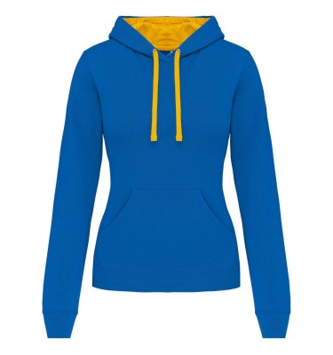 LADIES’ CONTRAST HOODED SWEATSHIRT