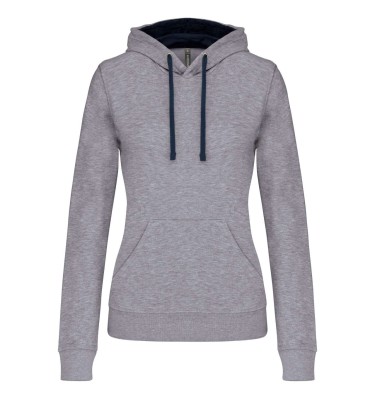 LADIES’ CONTRAST HOODED SWEATSHIRT