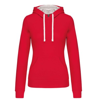 LADIES’ CONTRAST HOODED SWEATSHIRT