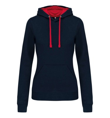 LADIES’ CONTRAST HOODED SWEATSHIRT