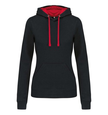 LADIES’ CONTRAST HOODED SWEATSHIRT
