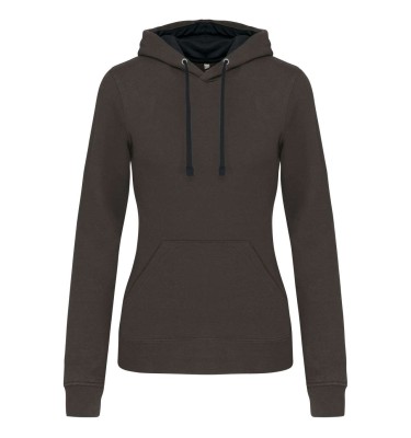 LADIES’ CONTRAST HOODED SWEATSHIRT