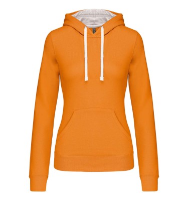 LADIES’ CONTRAST HOODED SWEATSHIRT