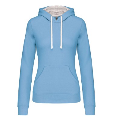 LADIES’ CONTRAST HOODED SWEATSHIRT