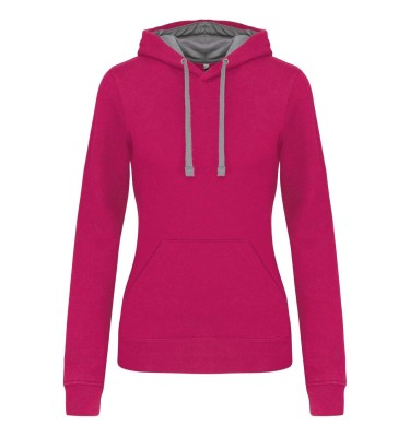 LADIES’ CONTRAST HOODED SWEATSHIRT