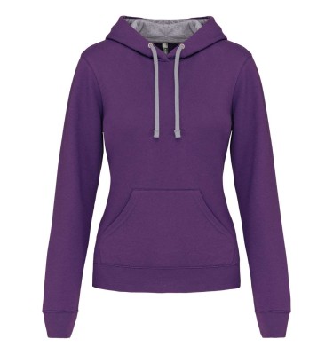 LADIES’ CONTRAST HOODED SWEATSHIRT