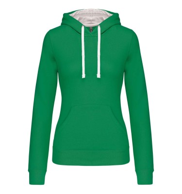 LADIES’ CONTRAST HOODED SWEATSHIRT