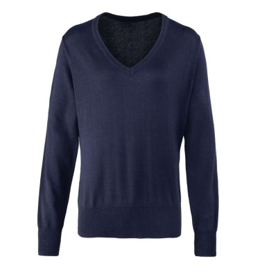 WOMEN'S KNITTED V-NECK SWEATER