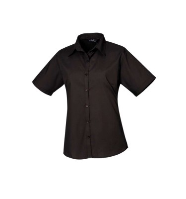 WOMEN'S SHORT SLEEVE POPLIN BLOUSE