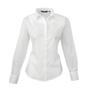 WOMEN'S LONG SLEEVE POPLIN BLOUSE