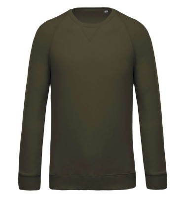 MEN'S ORGANIC COTTON CREW NECK RAGLAN SLEEVE SWEATSHIRT