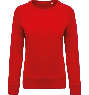 LADIES’ ORGANIC COTTON CREW NECK RAGLAN SLEEVE SWEATSHIRT
