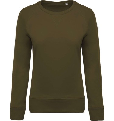 LADIES’ ORGANIC COTTON CREW NECK RAGLAN SLEEVE SWEATSHIRT