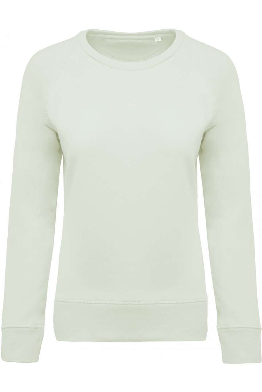 LADIES’ ORGANIC COTTON CREW NECK RAGLAN SLEEVE SWEATSHIRT