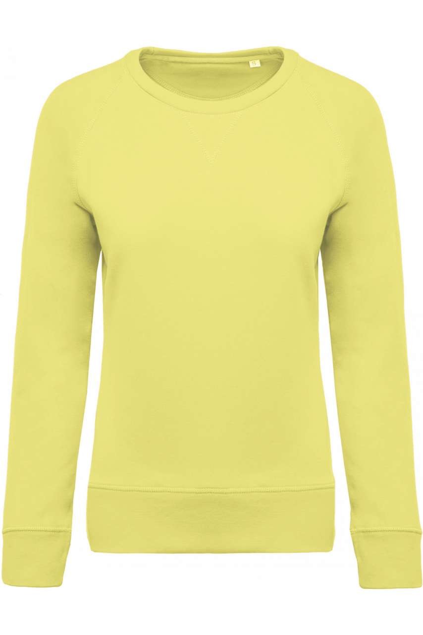 LADIES’ ORGANIC COTTON CREW NECK RAGLAN SLEEVE SWEATSHIRT