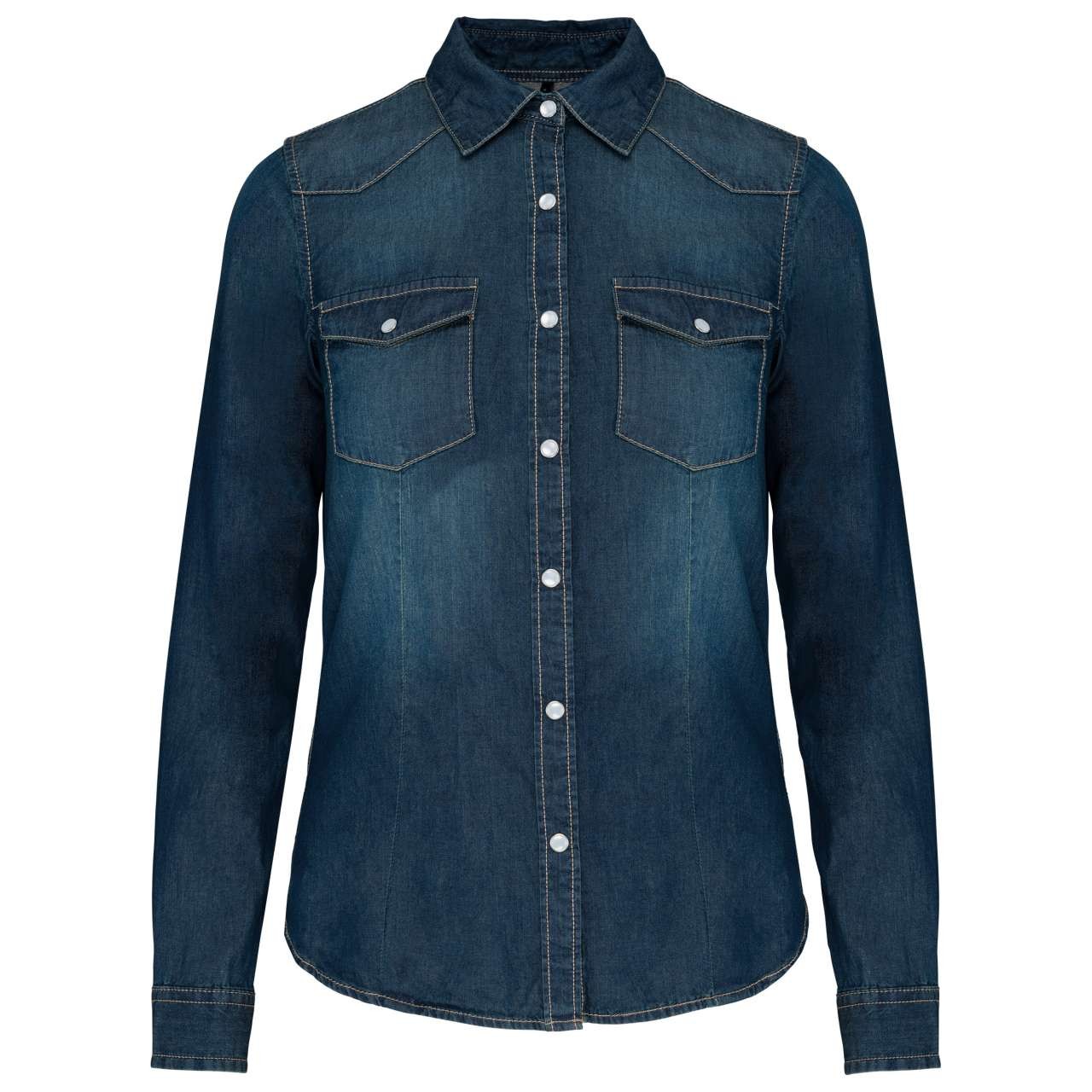 LADIES' LONG-SLEEVED DENIM SHIRT