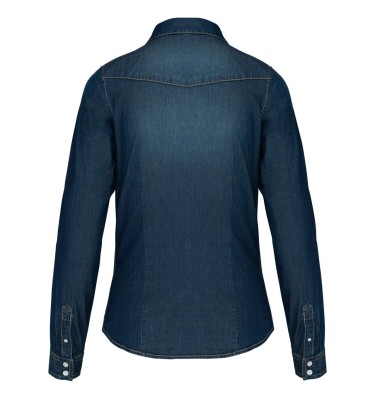 LADIES' LONG-SLEEVED DENIM SHIRT