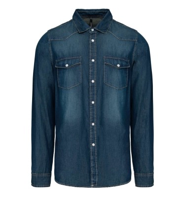 MEN'S LONG-SLEEVED DENIM SHIRT