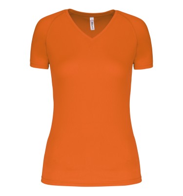LADIES’ V-NECK SHORT-SLEEVED SPORTS T-SHIRT