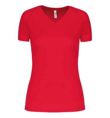 LADIES’ V-NECK SHORT-SLEEVED SPORTS T-SHIRT