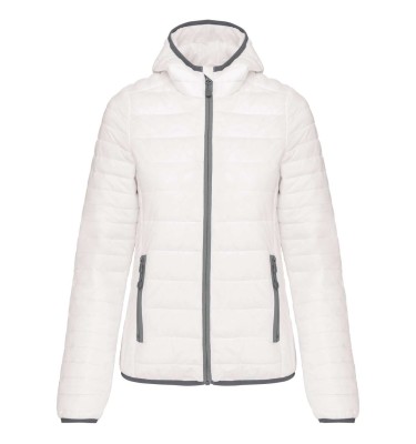 LADIES' LIGHTWEIGHT HOODED PADDED JACKET