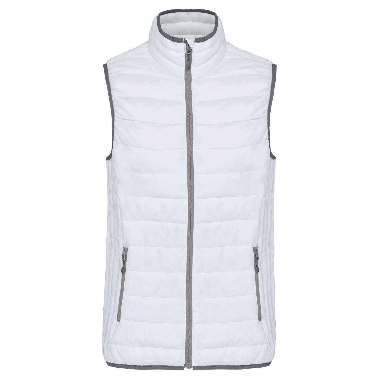 LADIES' LIGHTWEIGHT SLEEVELESS FAKE DOWN JACKET