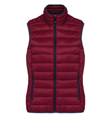 LADIES' LIGHTWEIGHT SLEEVELESS FAKE DOWN JACKET