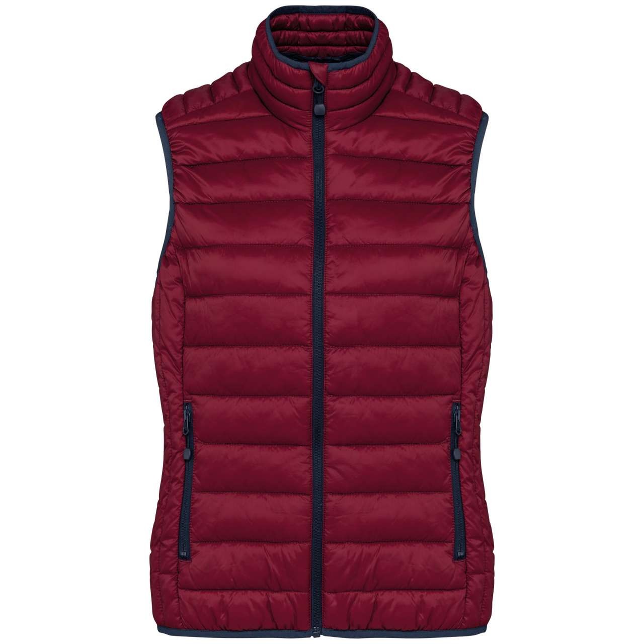 LADIES' LIGHTWEIGHT SLEEVELESS FAKE DOWN JACKET