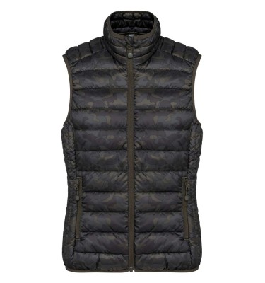 LADIES' LIGHTWEIGHT SLEEVELESS FAKE DOWN JACKET