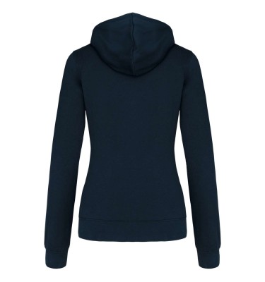 LADIES’ CONTRAST HOODED FULL ZIP SWEATSHIRT