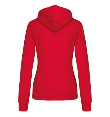 LADIES’ CONTRAST HOODED FULL ZIP SWEATSHIRT