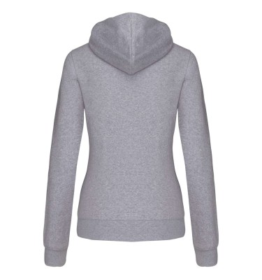 LADIES’ CONTRAST HOODED FULL ZIP SWEATSHIRT
