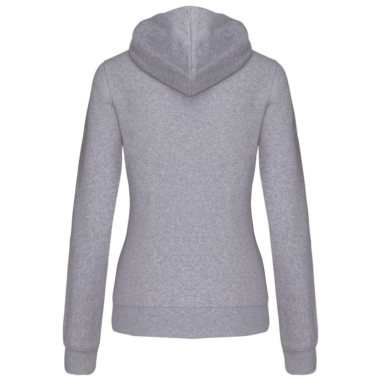 LADIES’ CONTRAST HOODED FULL ZIP SWEATSHIRT
