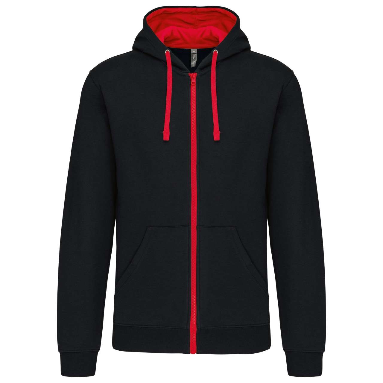 MEN'S CONTRAST HOODED FULL ZIP SWEATSHIRT
