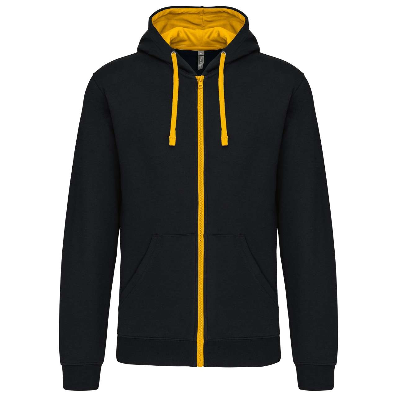MEN'S CONTRAST HOODED FULL ZIP SWEATSHIRT