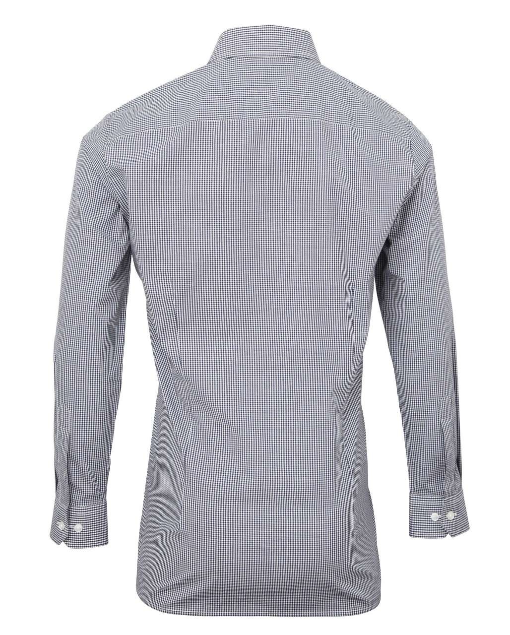 MEN'S LONG SLEEVE GINGHAM COTTON MICROCHECK SHIRT