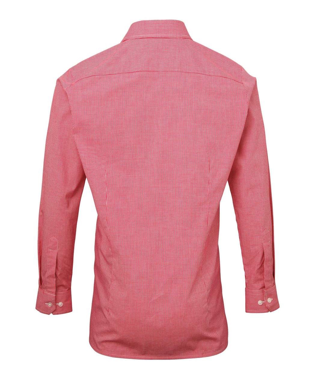 MEN'S LONG SLEEVE GINGHAM COTTON MICROCHECK SHIRT